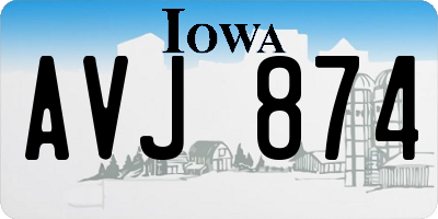 IA license plate AVJ874