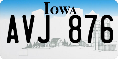IA license plate AVJ876