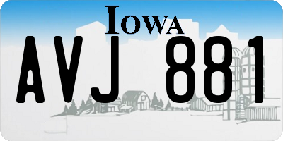 IA license plate AVJ881