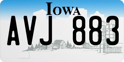 IA license plate AVJ883