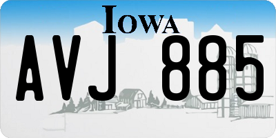 IA license plate AVJ885