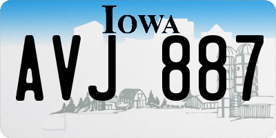 IA license plate AVJ887