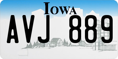 IA license plate AVJ889