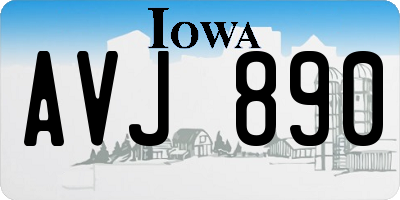 IA license plate AVJ890