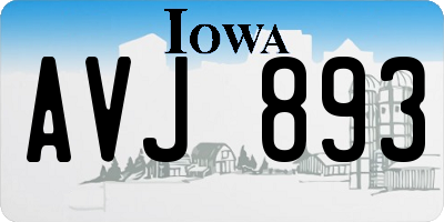 IA license plate AVJ893