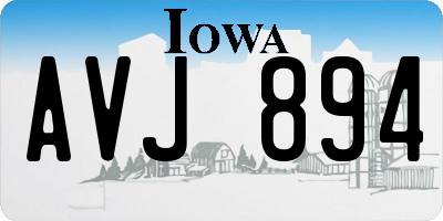 IA license plate AVJ894