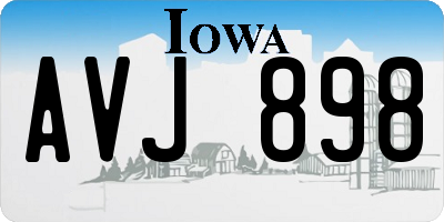 IA license plate AVJ898