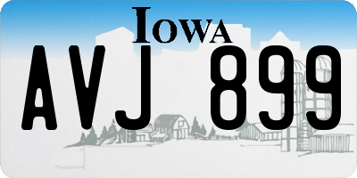 IA license plate AVJ899
