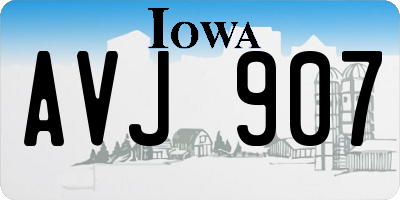 IA license plate AVJ907
