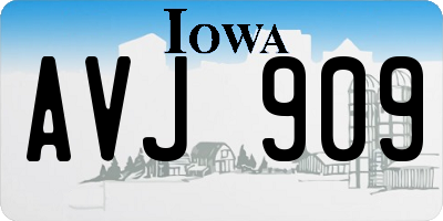 IA license plate AVJ909