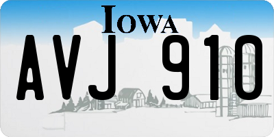IA license plate AVJ910