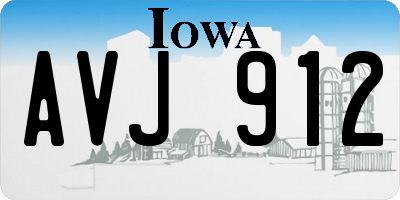IA license plate AVJ912