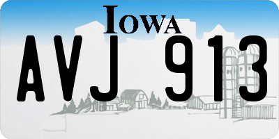 IA license plate AVJ913