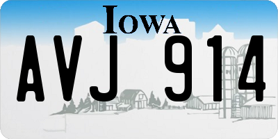 IA license plate AVJ914