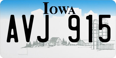 IA license plate AVJ915