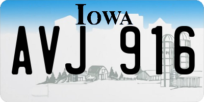 IA license plate AVJ916