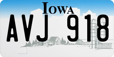 IA license plate AVJ918