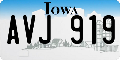 IA license plate AVJ919