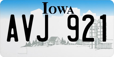 IA license plate AVJ921