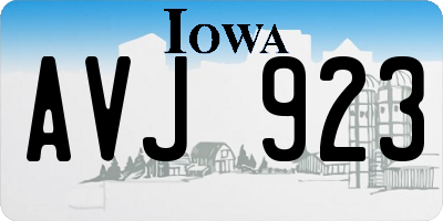 IA license plate AVJ923