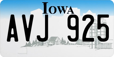 IA license plate AVJ925
