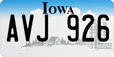 IA license plate AVJ926