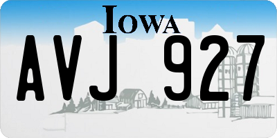 IA license plate AVJ927
