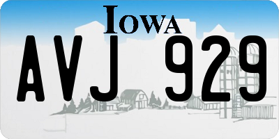IA license plate AVJ929