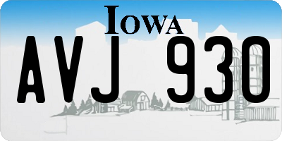 IA license plate AVJ930