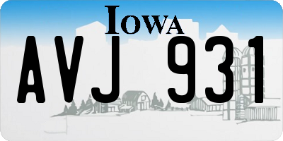 IA license plate AVJ931