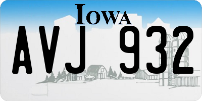 IA license plate AVJ932