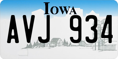 IA license plate AVJ934