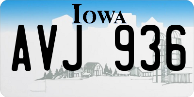 IA license plate AVJ936