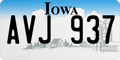 IA license plate AVJ937