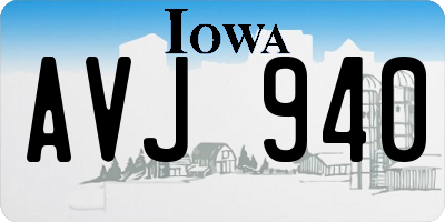 IA license plate AVJ940