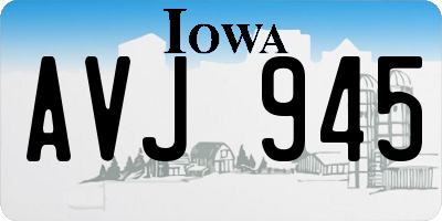 IA license plate AVJ945