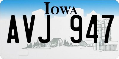 IA license plate AVJ947