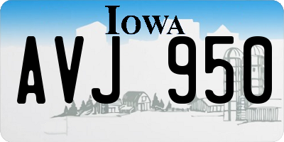 IA license plate AVJ950