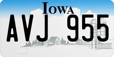 IA license plate AVJ955