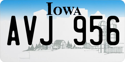 IA license plate AVJ956