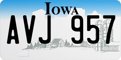 IA license plate AVJ957