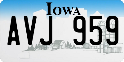 IA license plate AVJ959
