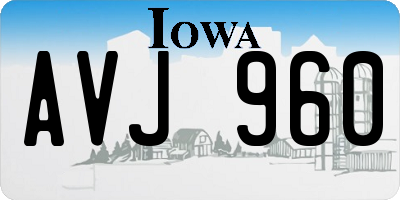 IA license plate AVJ960