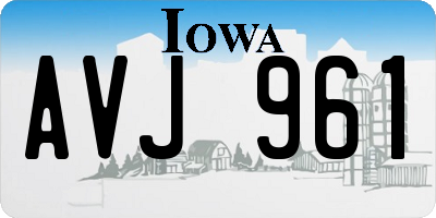 IA license plate AVJ961