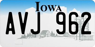 IA license plate AVJ962