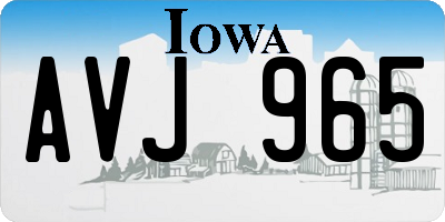 IA license plate AVJ965