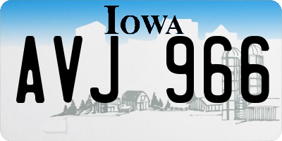 IA license plate AVJ966