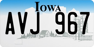 IA license plate AVJ967