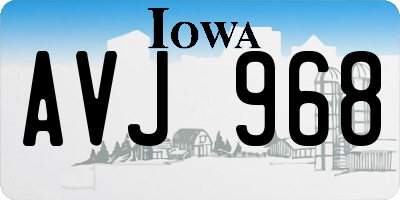 IA license plate AVJ968