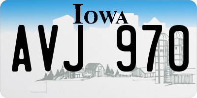 IA license plate AVJ970